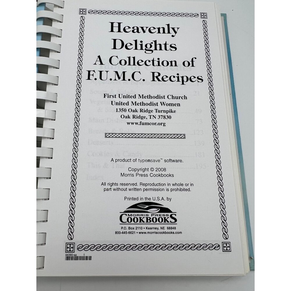 Heavenly Delights Cookbook First United Methodist Church Oak Ridge TN 2008 - Picture 2 of 7